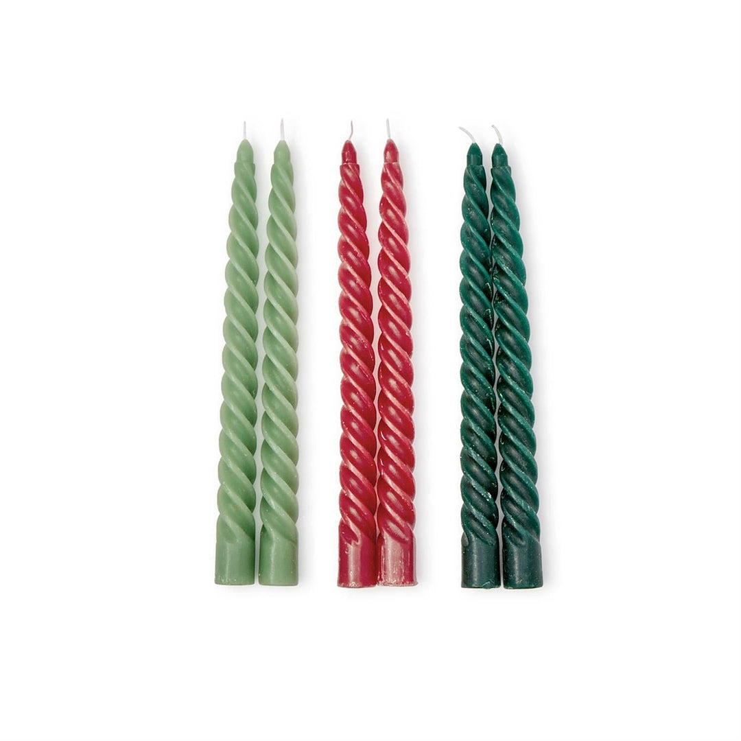 Twist Taper Holiday Candles - Set of 2 Candlestick Two's Company 