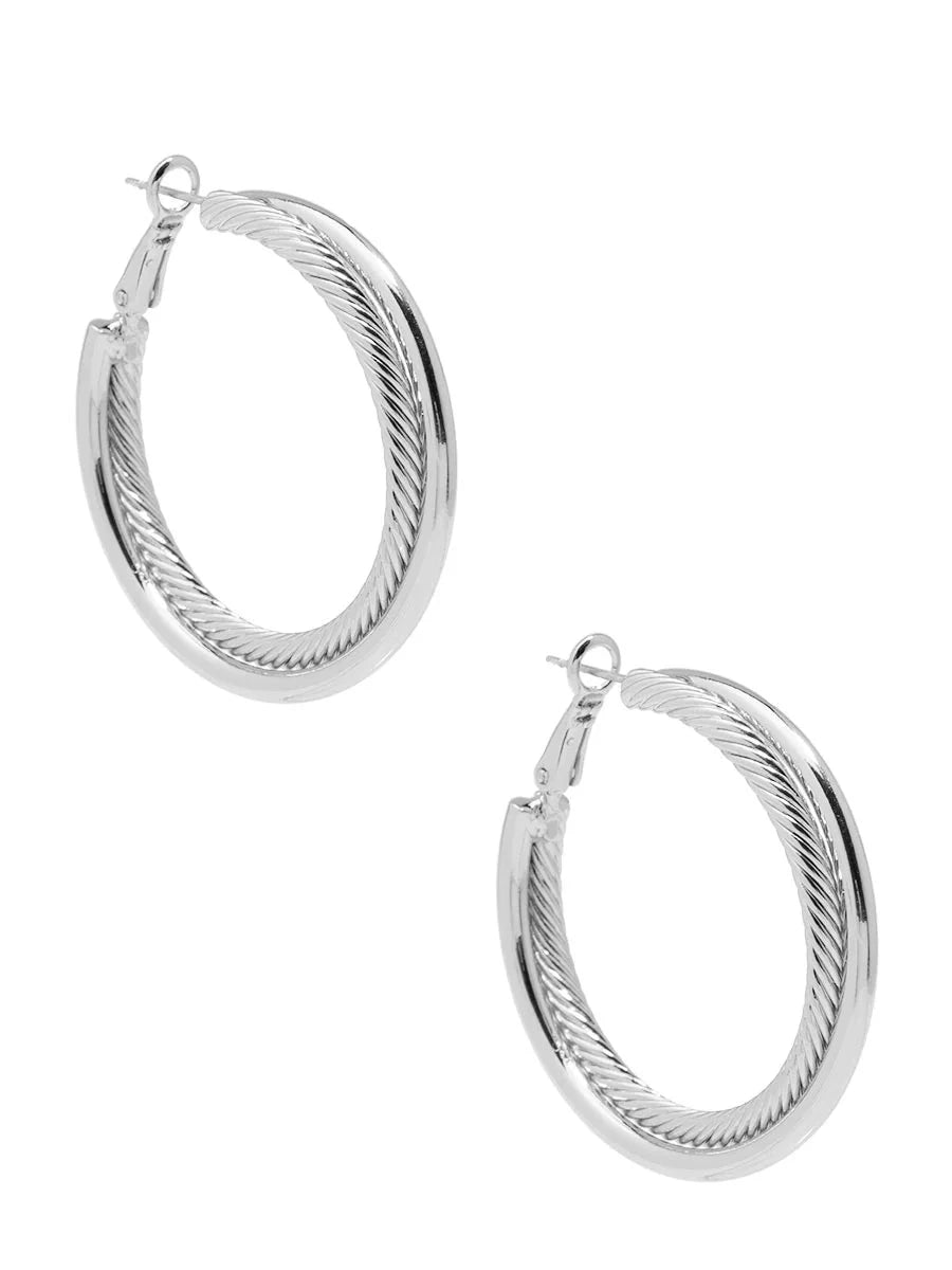 Twisted Cable Hoop Earring Womens Earrings Zenzii Jewelry 