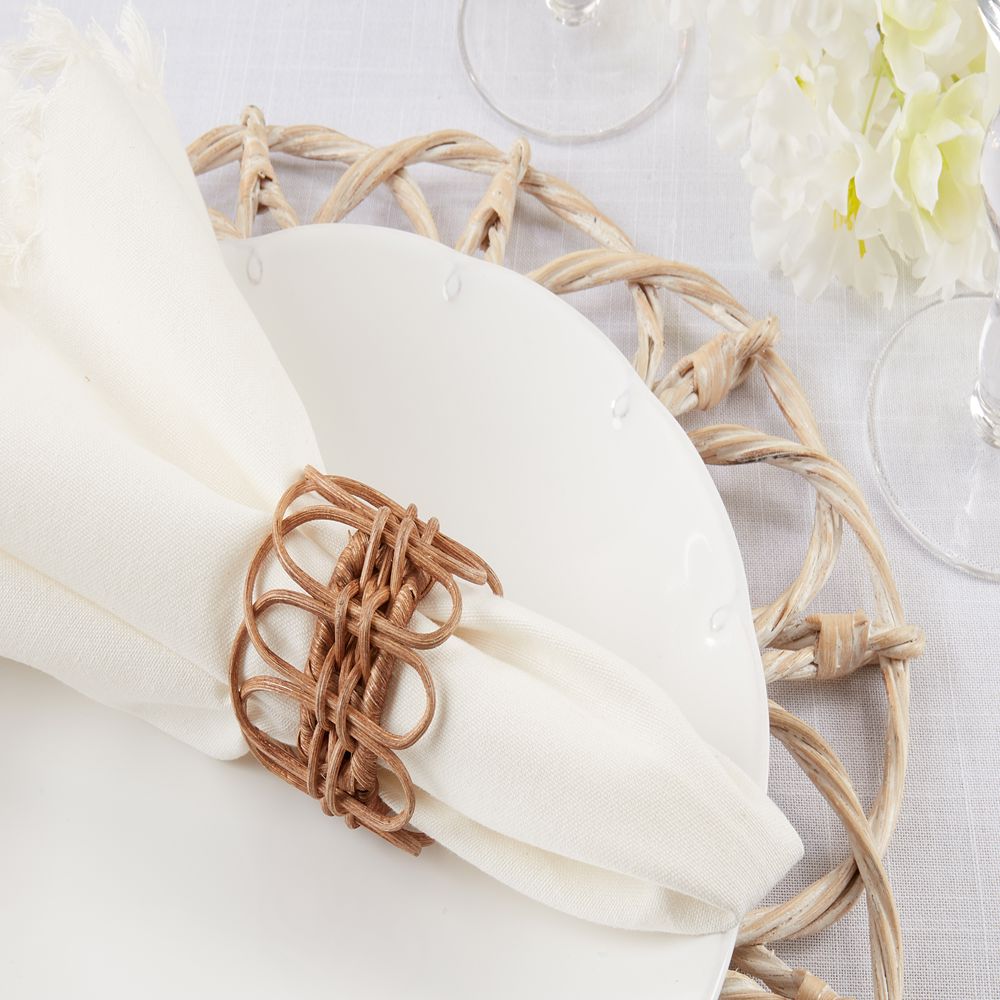 Twisted Rattan Napkin Ring Napkin Rings Saro 