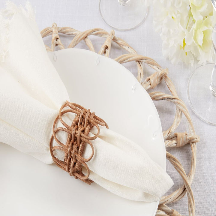 Twisted Rattan Napkin Ring Napkin Rings Saro 