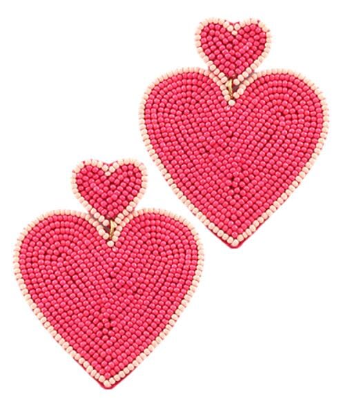 Two Heart Bead Earrings Womens Earrings Golden Stella 