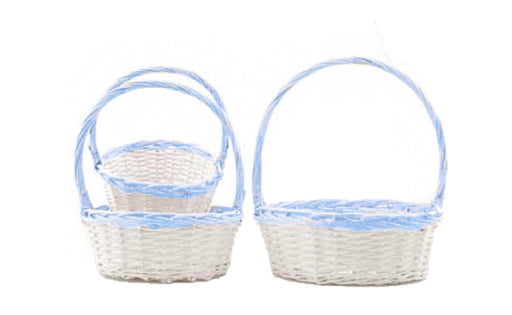 Two Toned Twisted Rim Easter Baskets - Blue Easter Basket Roofian 