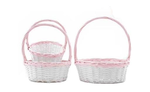 Two Toned Twisted Rim Easter Baskets - Pink Easter Basket Roofian 