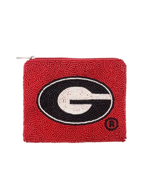 UGA Licensed Beaded Coin Pouch Coin Purse Golden Stella 