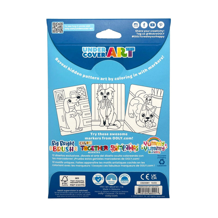 Undercover Art Hidden Pattern Coloring Activity - Dog Days Coloring Supplies Ooly 