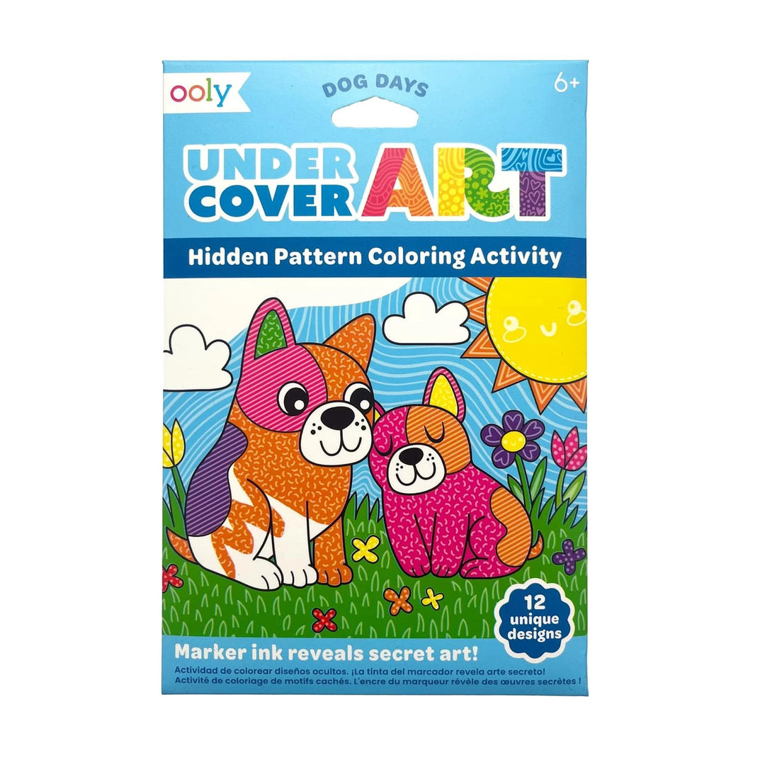 Undercover Art Hidden Pattern Coloring Activity - Dog Days Coloring Supplies Ooly 