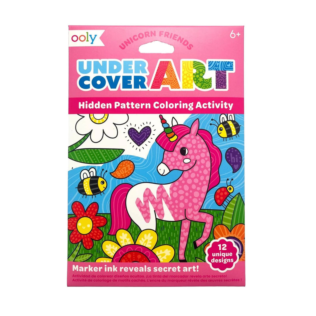 Undercover Art Hidden Pattern Coloring Activity - Unicorn Friends Coloring Supplies Ooly 