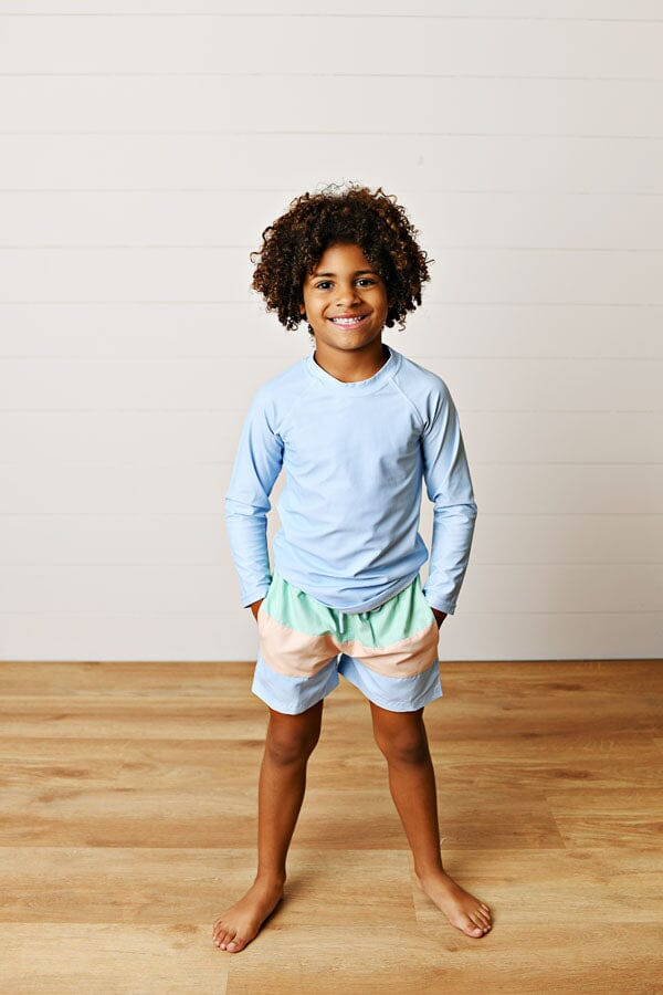 Unisex Rashguard - Light Blue Boy Bathing Suit Swoon Baby 