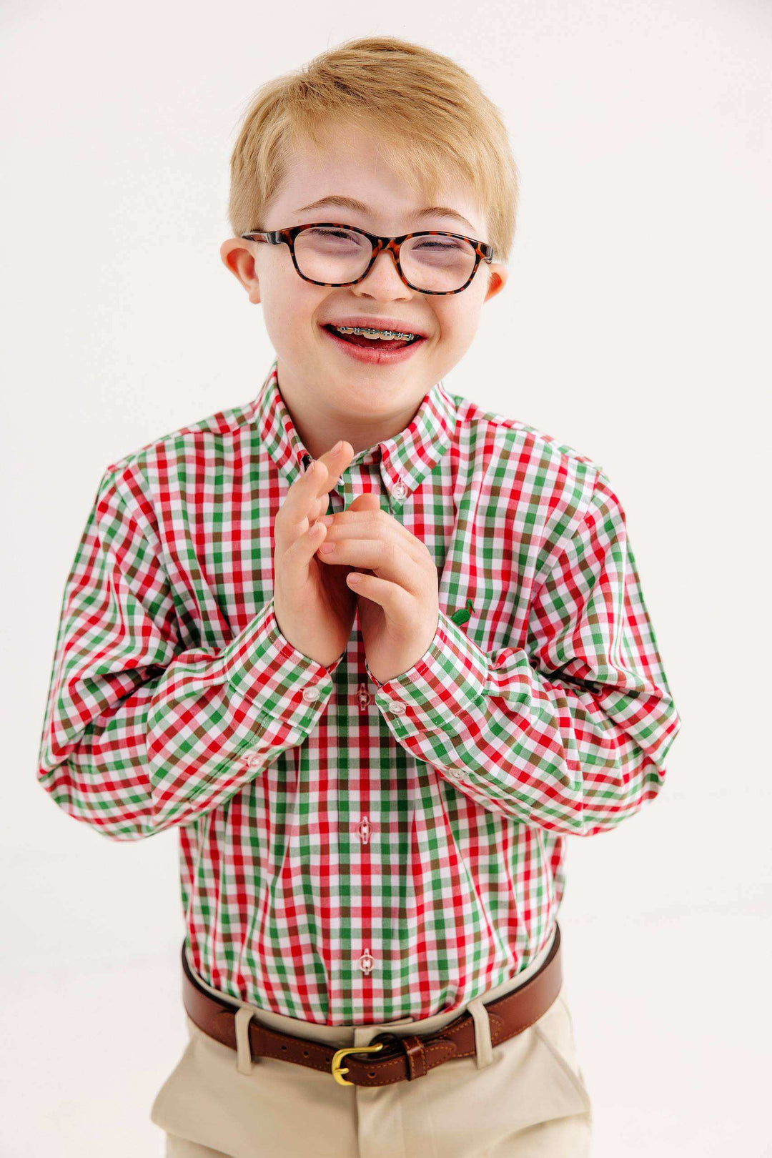 Dean's List Dress Shirt - Richmond Red and Kiawah Kelly Green Gingham