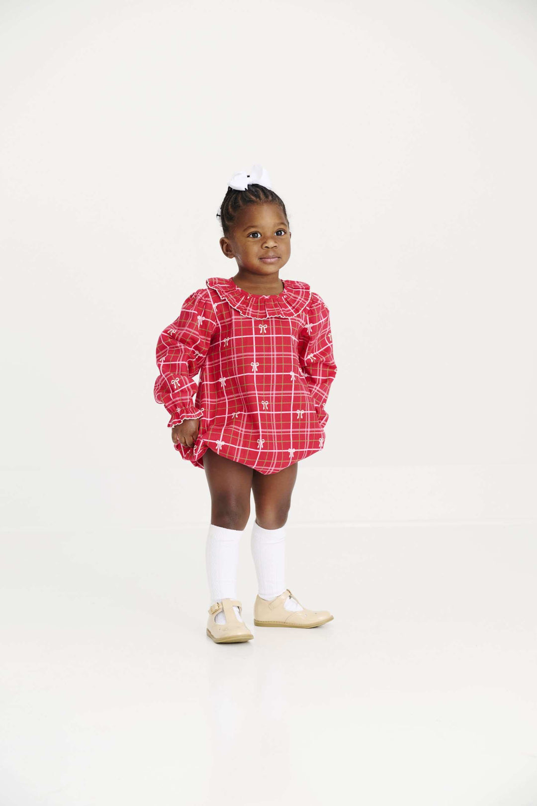 Long Sleeve Ramona Ruffle Bubble- Torrington Tartan