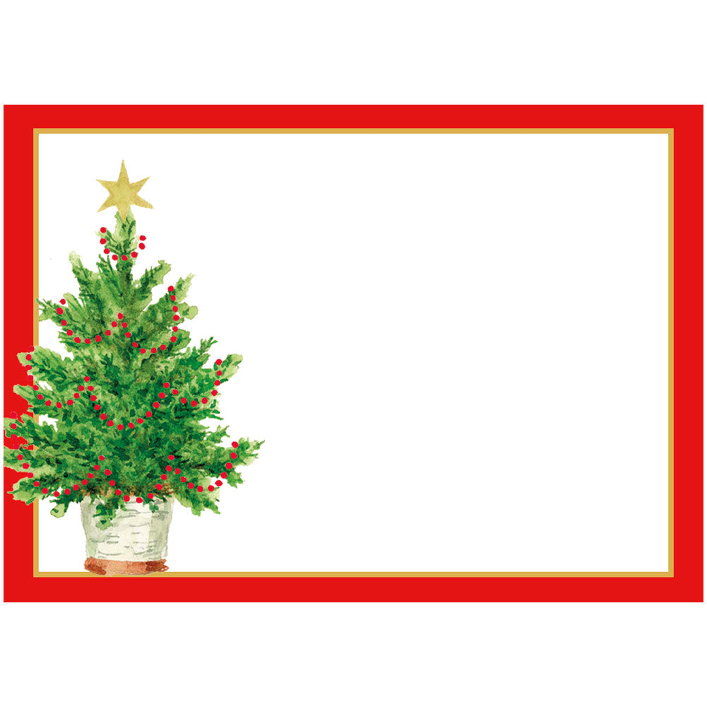 Potted Christmas Tree Self Adhesive Gift Labels