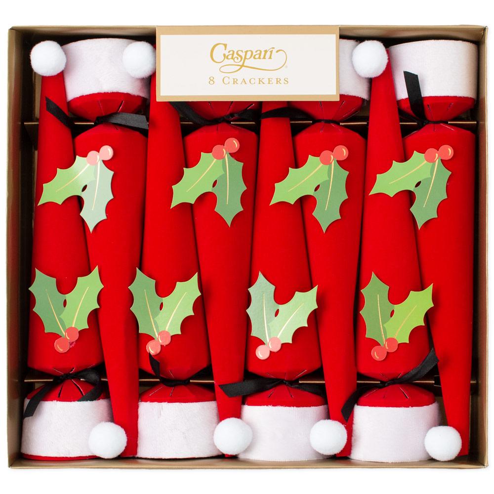 Santa Hat Christmas Cone Crackers - Set of 8