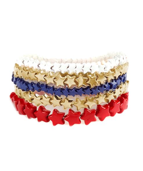 USA Patriotic Star Bracelet Set Womens Bracelet Golden Stella 