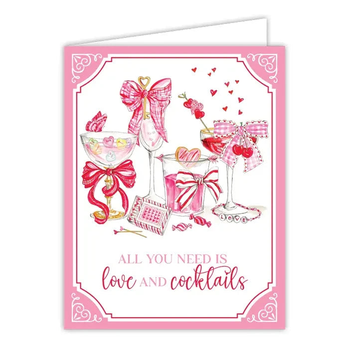 Valentine's Day Greeting Cards Gift Card Rosanne Beck All You Need is Love and Cocktails 