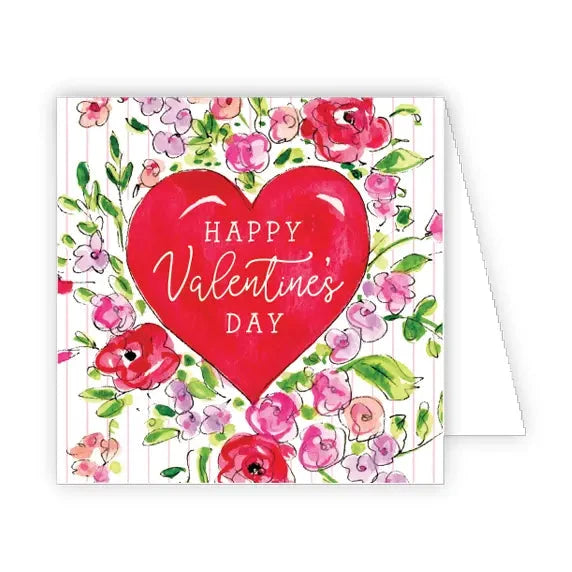 Valentines Enclosure Cards Gift Card Rosanne Beck Red Heart With Flowers 