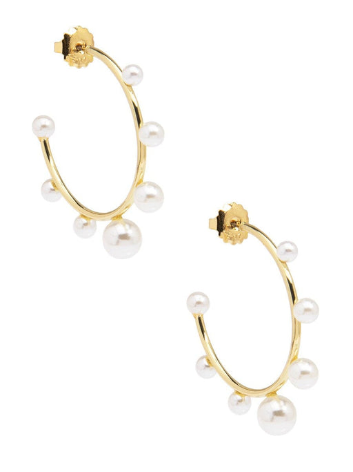 Various Sized Pearl Hoop Earrings Womens Earrings Zenzii Jewelry 