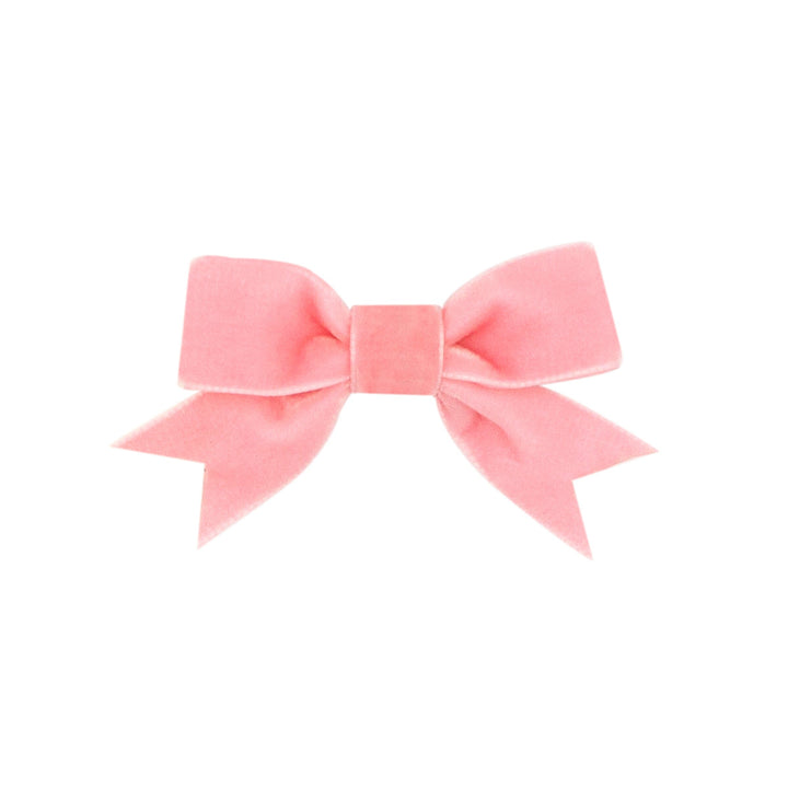 Velvet Bowtie Hair Bow - Mini Hair Bow WeeOnes Blush 