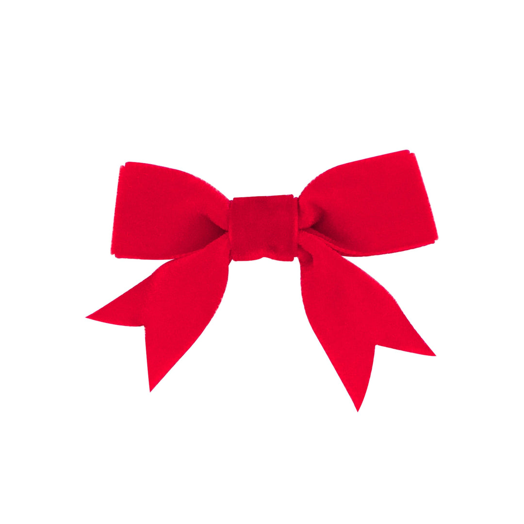 Velvet Bowtie Hair Bow - Mini Hair Bow WeeOnes Red 