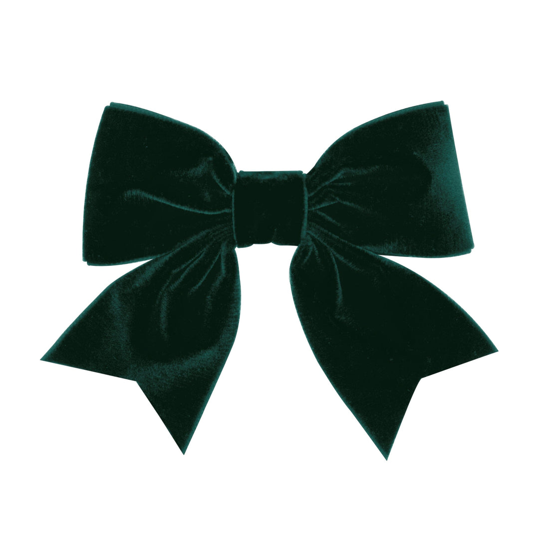 Velvet Bowtie Hair Bow - Small King Hair Bow WeeOnes Forest Green 