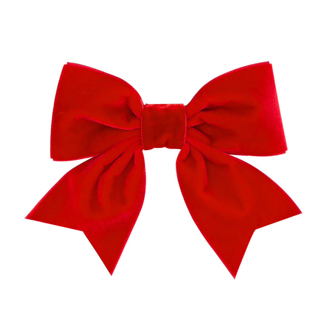 Velvet Bowtie Hair Bow - Small King Hair Bow WeeOnes Red 