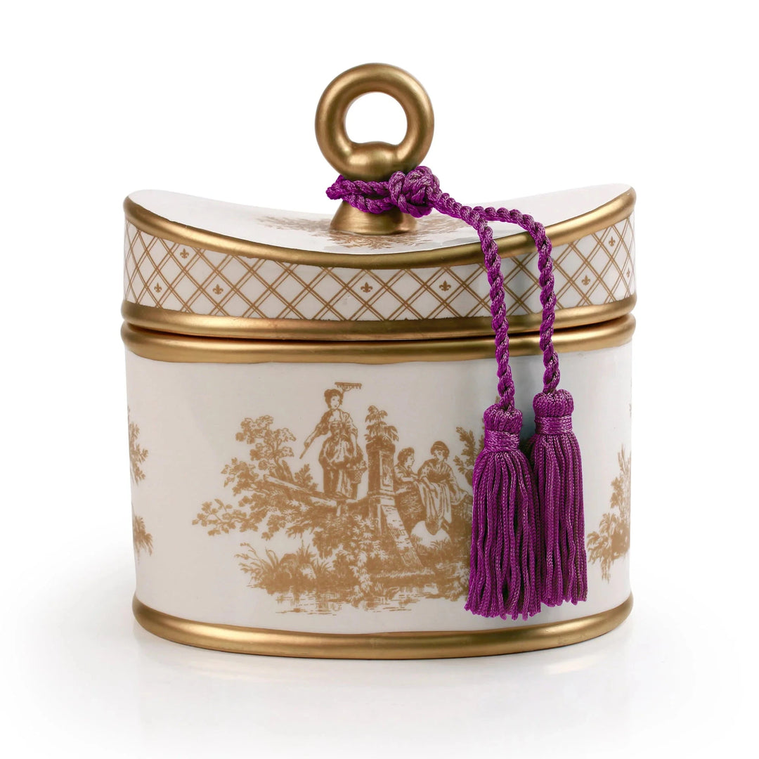 Velvet Orchid Classic Toile Ceramic Two-Wick Candle Candle Seda France 