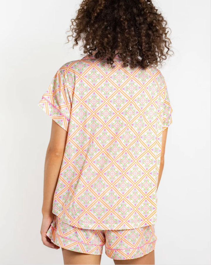 Verona Short Sleeve Button Up Sleep Shirt Womens Pajamas The Royal Standard 