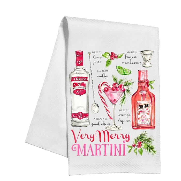 Very Merry Martini Kitchen Towel Kitchen Towel Rosanne Beck 
