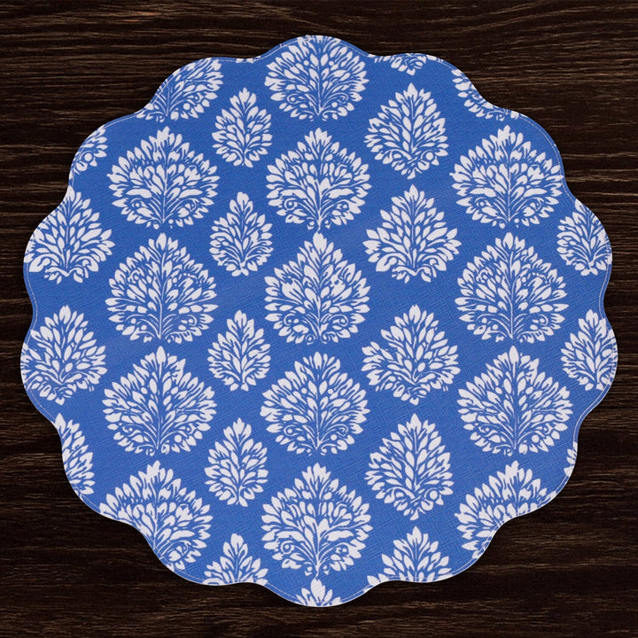 VIDA Chinoiserie Reversible Round Placemats - Blue Placemats Beatriz Ball 