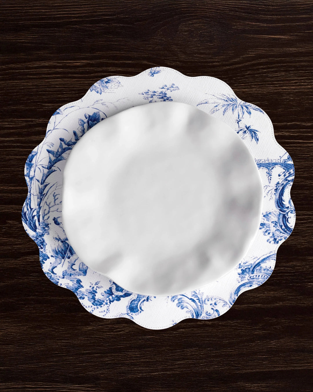 VIDA Chinoiserie Reversible Round Placemats - Set of 4 - Blue Placemats Beatriz Ball 