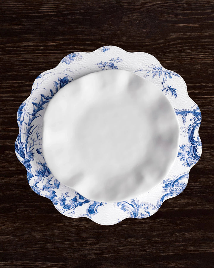 VIDA Chinoiserie Reversible Round Placemats - Set of 4 - Blue Placemats Beatriz Ball 