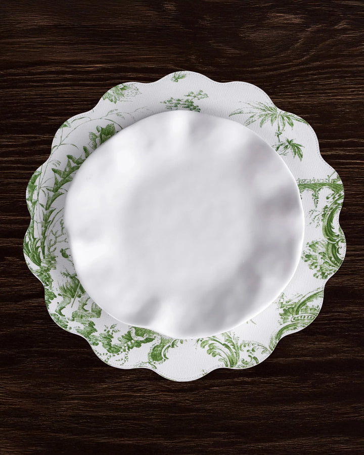 VIDA Chinoiserie Reversible Round Placemats - Set of 4 - Green Placemats Beatriz Ball 