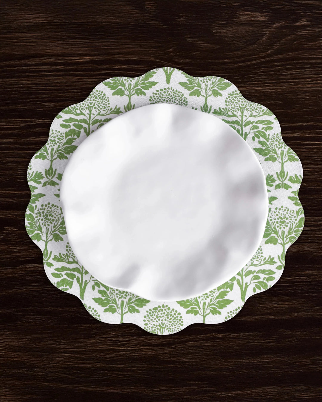 VIDA Chinoiserie Reversible Round Placemats - Set of 4 - Green Placemats Beatriz Ball 