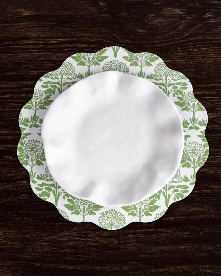 VIDA Chinoiserie Reversible Round Placemats - Set of 4 - Green Placemats Beatriz Ball 