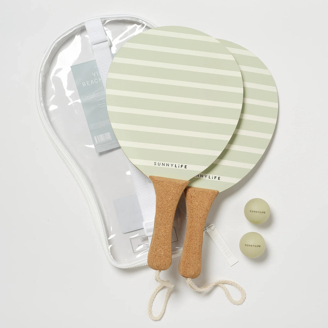 Vintage Beach Paddles - La Palma Sage Stripe Pool Toys Sunny Life 