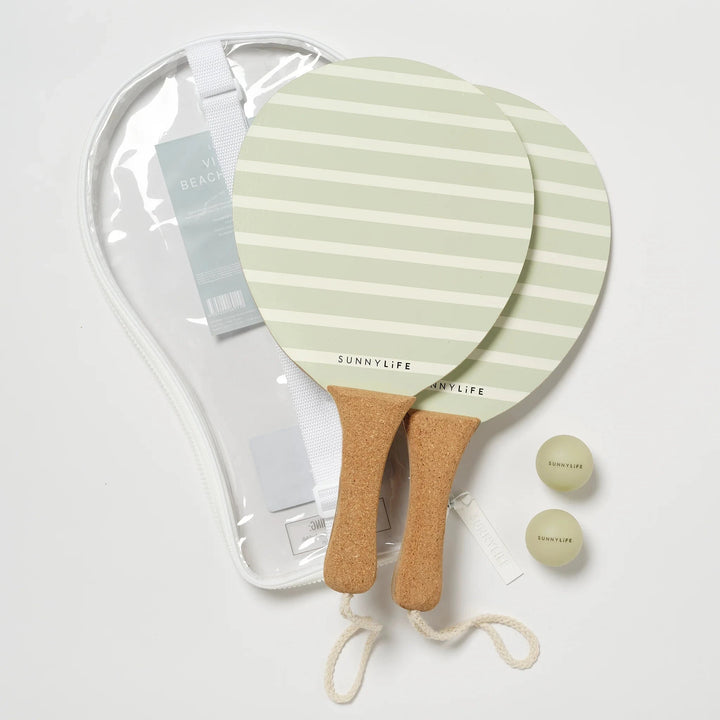 Vintage Beach Paddles - La Palma Sage Stripe Pool Toys Sunny Life 