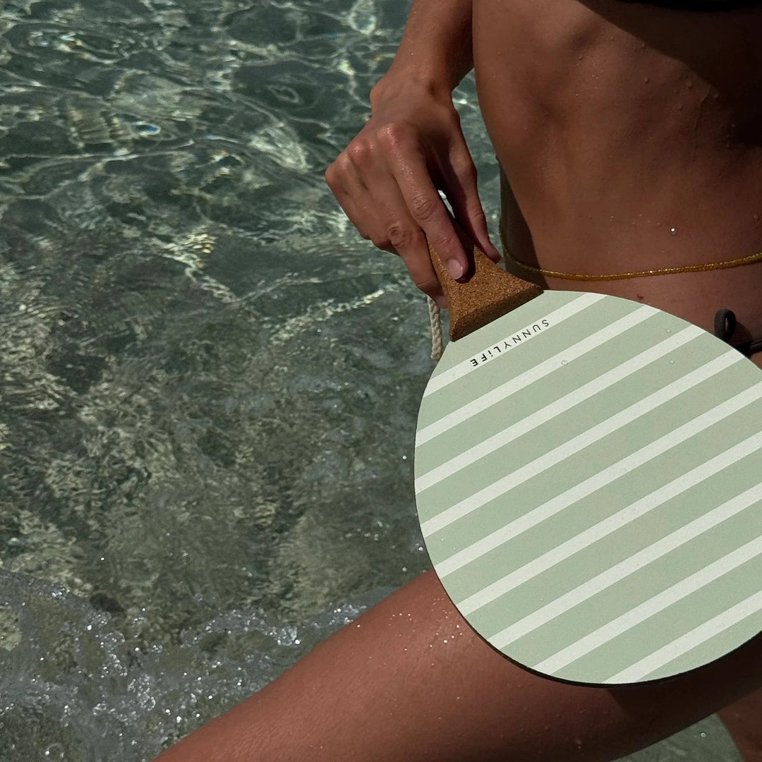 Vintage Beach Paddles - La Palma Sage Stripe Pool Toys Sunny Life 