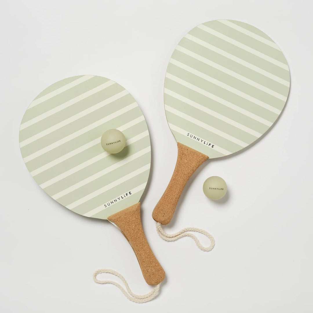 Vintage Beach Paddles - La Palma Sage Stripe Pool Toys Sunny Life 