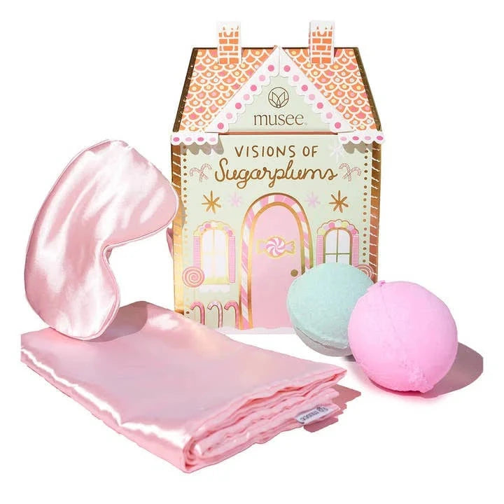 Visions Of Sugarplum Bath Balm, Pillowcase & Eye Mask Set Bath Bomb Musee 