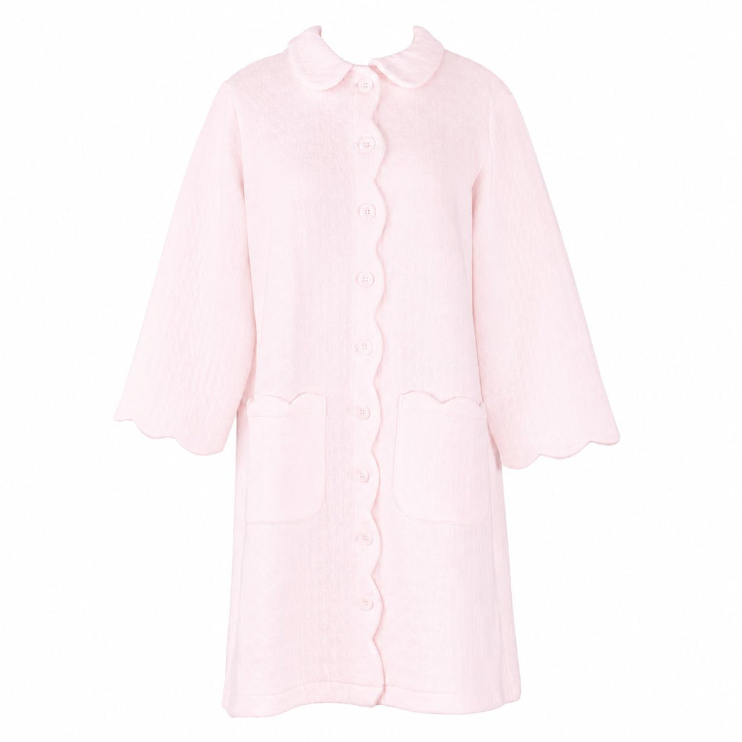 Vivian Diamond Pique Button Front Robe - Pink Womens Robes Lenora 