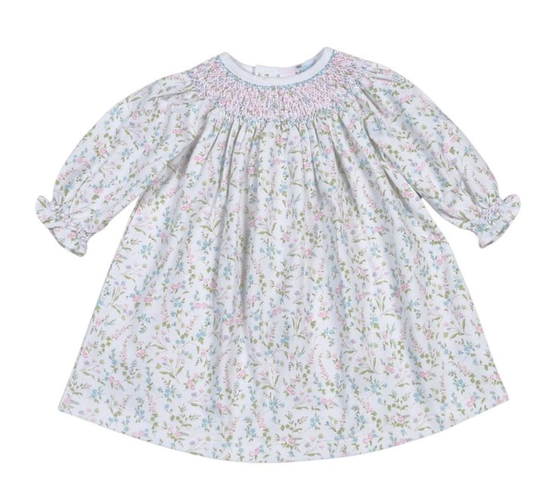 Vivian Floral Pima Smocked Bishop Dress Girl Dress Baby Loren 
