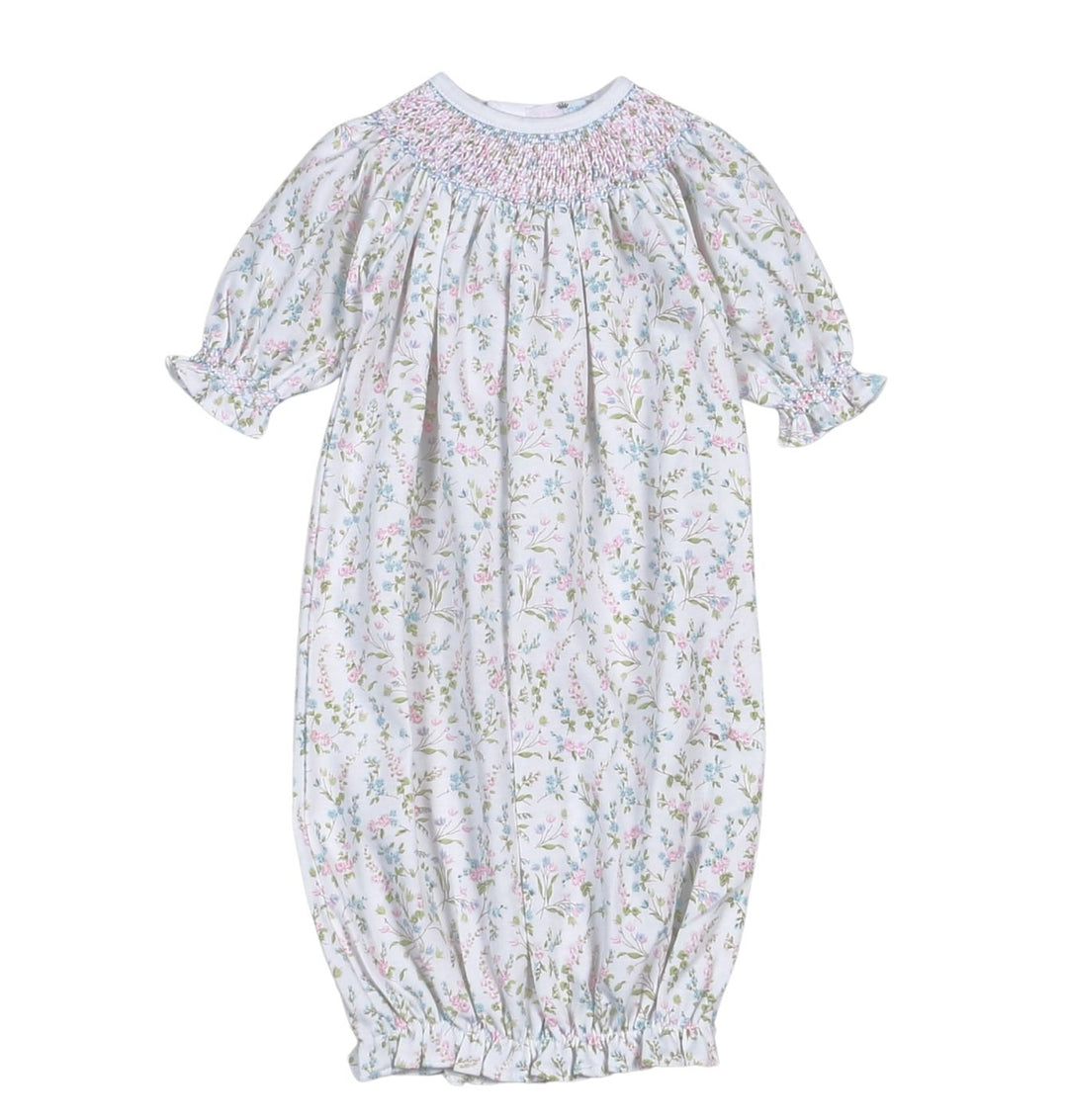 Vivian Floral Pima Smocked Bishop Gown Girl Dress Baby Loren 