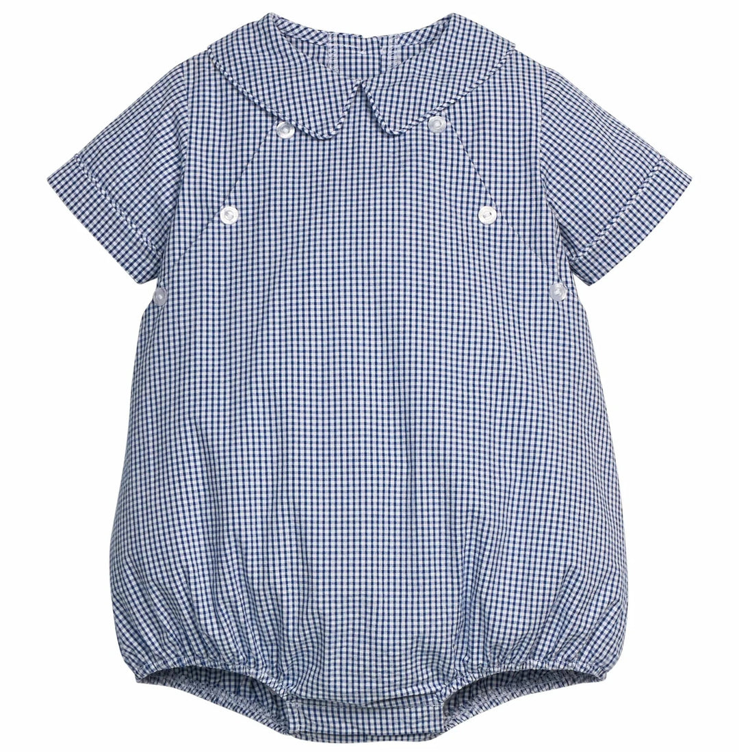 Walker Bubble - Royal Seersucker Gingham Boy Bubble Little English 