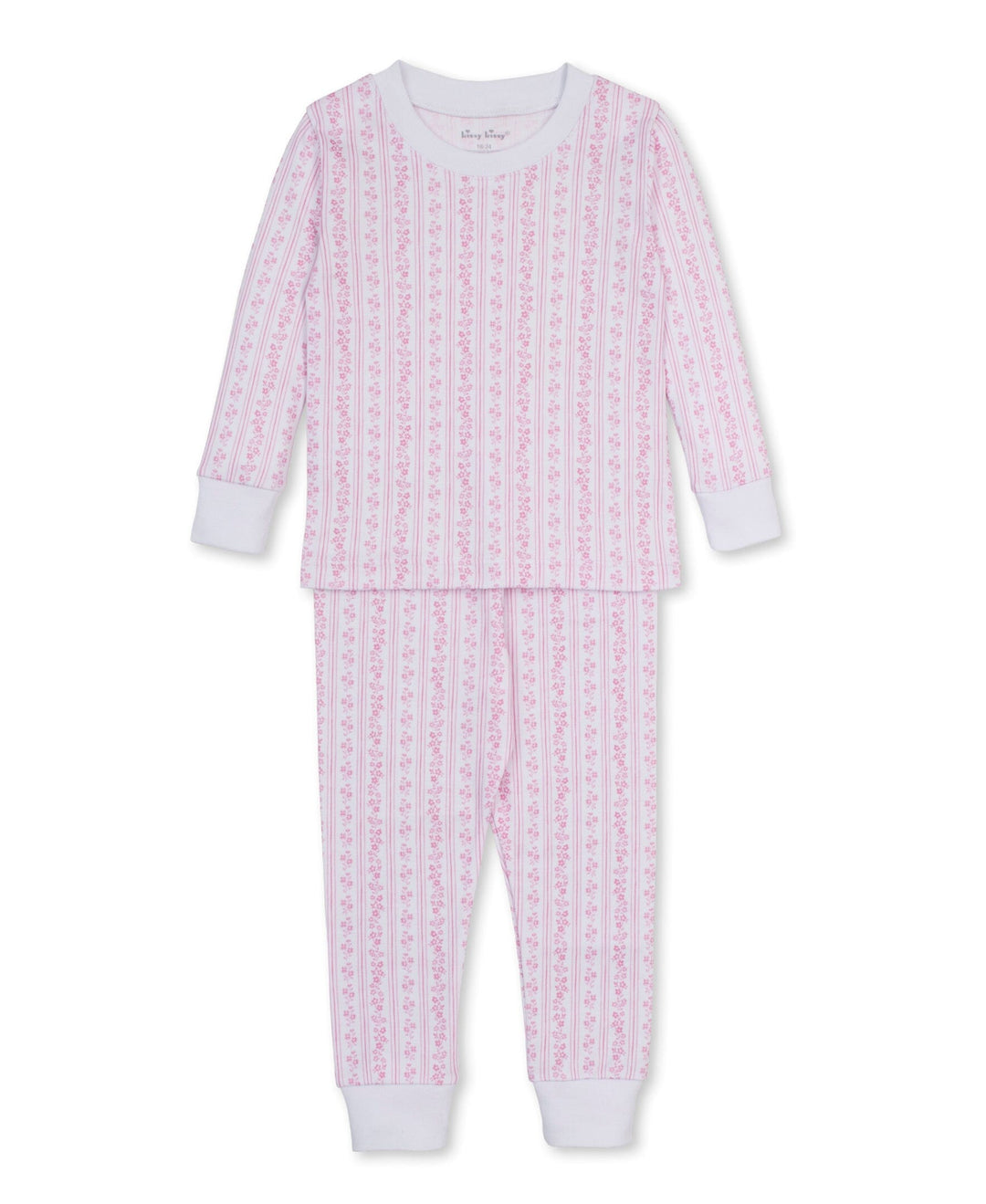 Watercolor Floral Stripes Pajama Set Girl Pajamas Kissy Kissy 