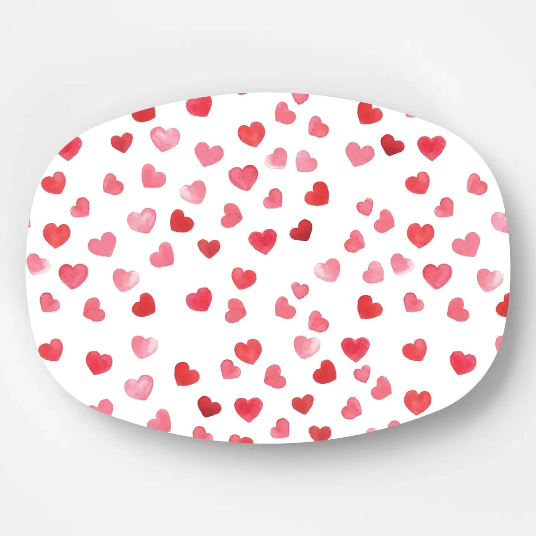 Watercolor Hearts Platter Decorative Plate WH Hostess 