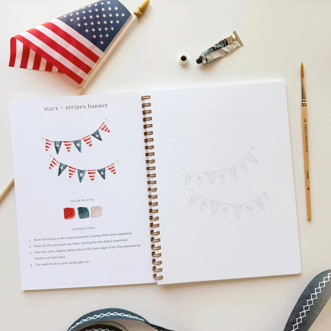 Watercolor Workbook - Americana Toy Craft Kits Emily Lex Studio 