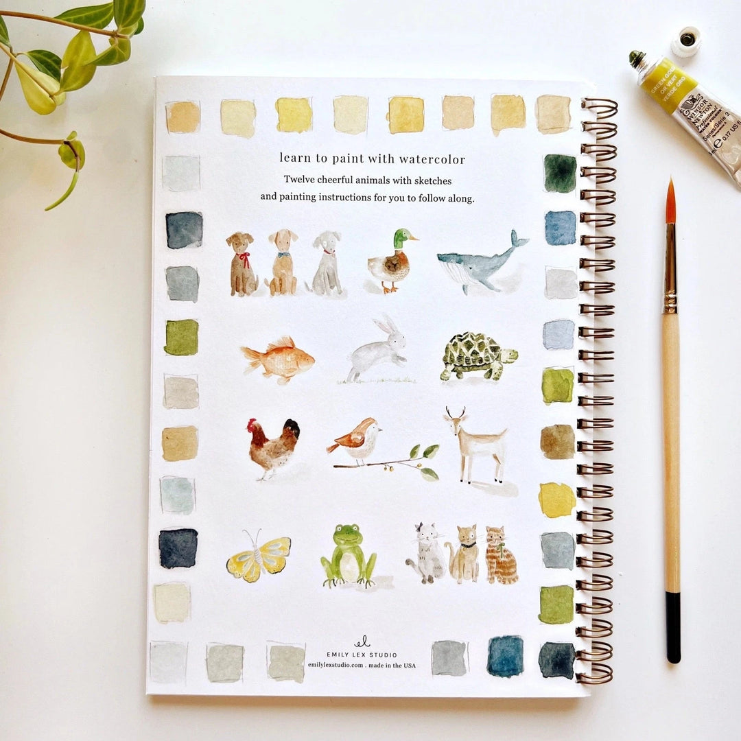 Watercolor Workbook - Animals Toy Craft Kits Emily Lex Studio 