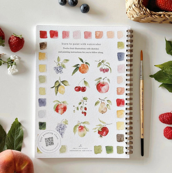 Watercolor Workbook - Fruit Toy Craft Kits Emily Lex Studio 