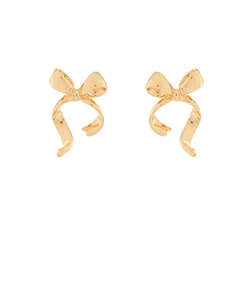 Wavy Tail Bow Earrings Womens Earrings Golden Stella 
