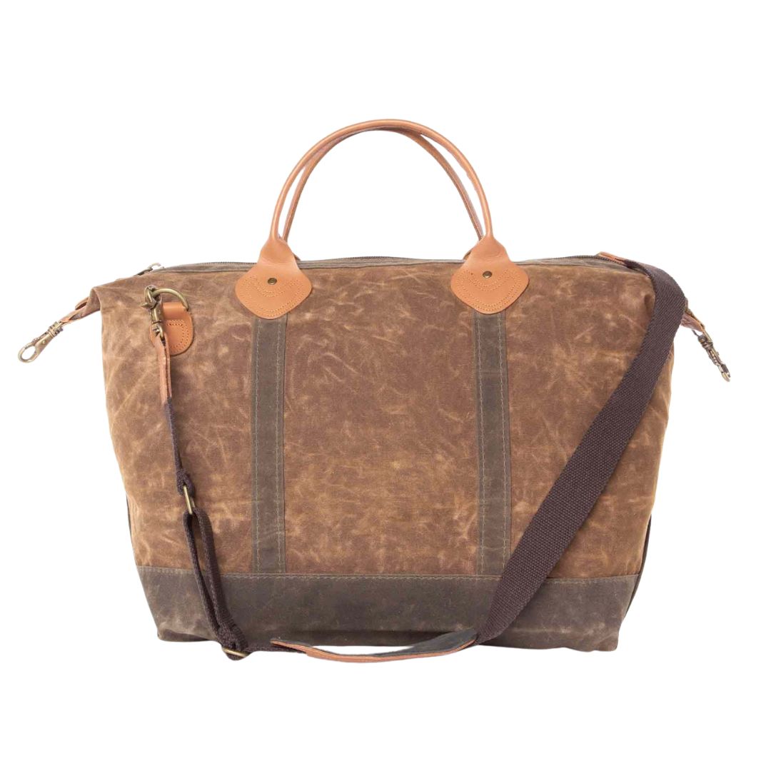 Waxed Weekender Duffle Bag CB Station Khaki 