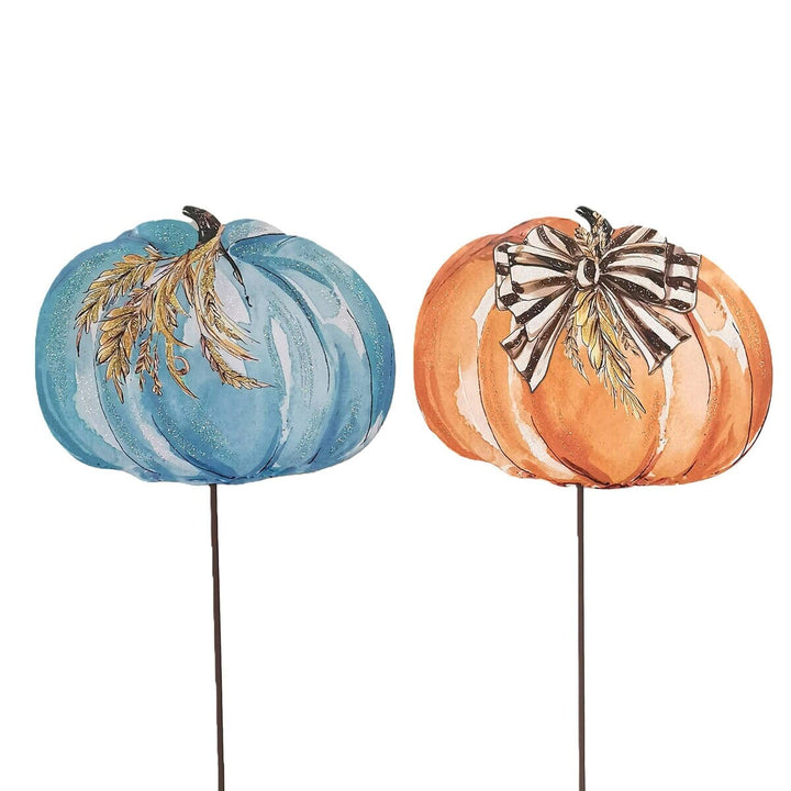 Whimsical Wheat Pumpkin Stakes Fall Decor Round Top Collection 